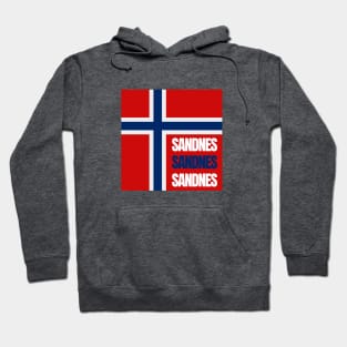 Sandnes City in Norwegian Flag Colors Hoodie